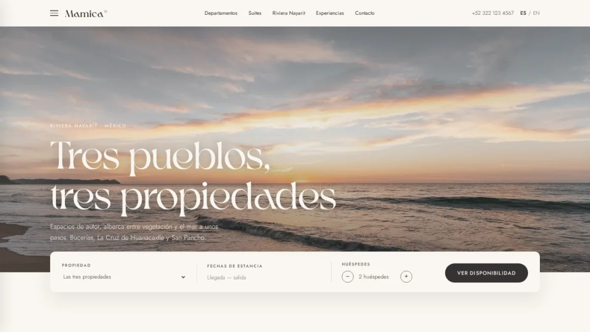 Casa Mamica — captura 1 del sitio web