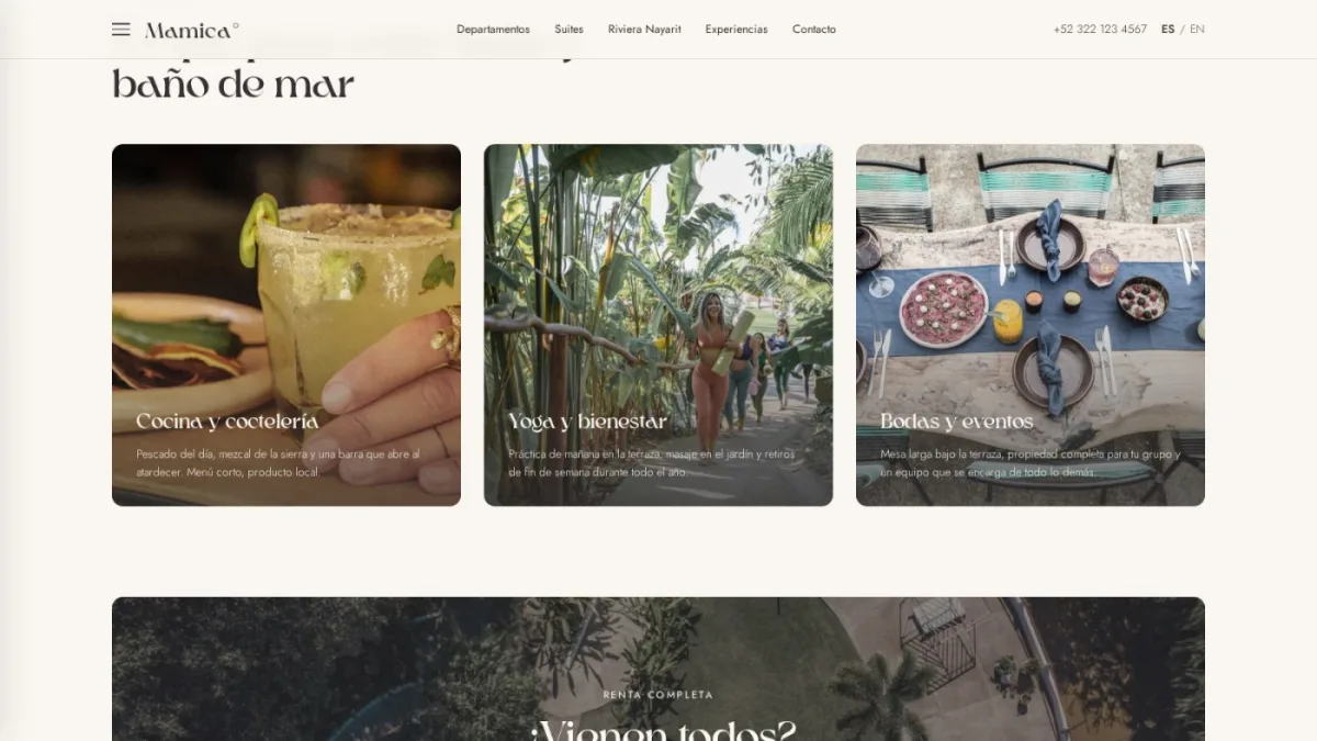 Casa Mamica — captura 4 del sitio web