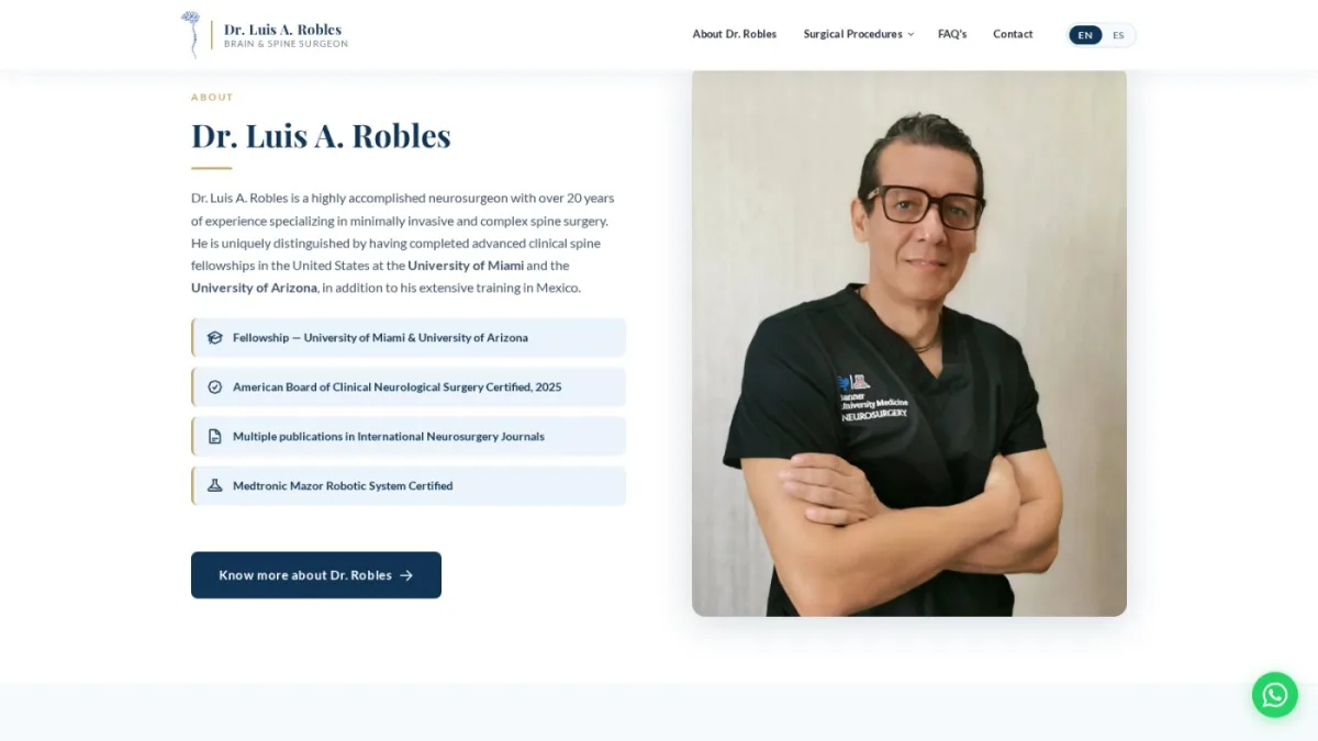 Dr. Luis A. Robles — captura 2 del sitio web