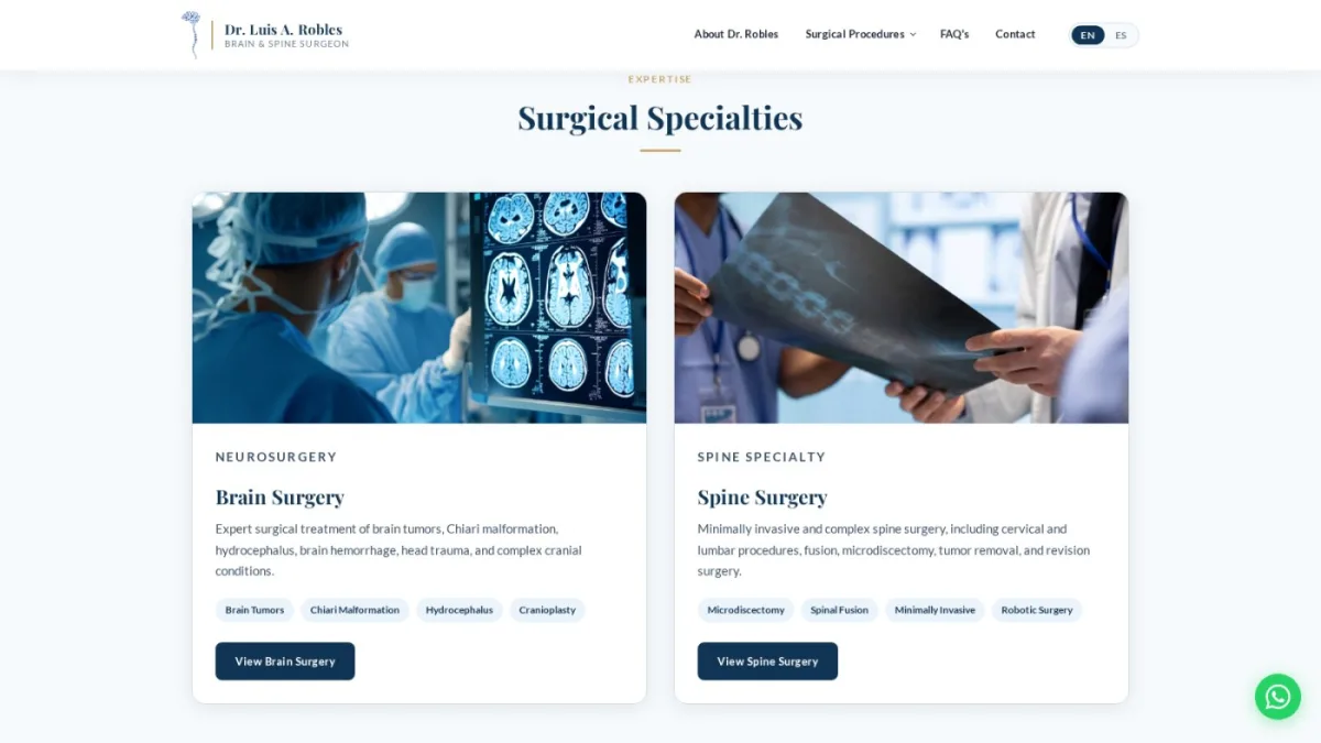 Dr. Luis A. Robles — captura 3 del sitio web