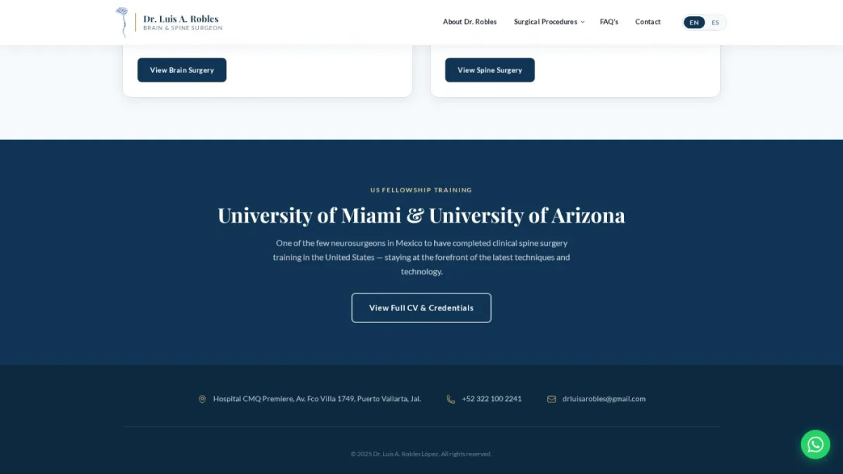 Dr. Luis A. Robles — captura 4 del sitio web