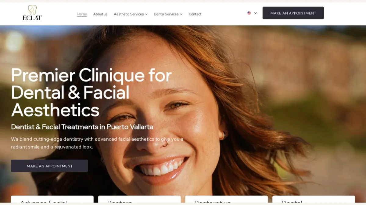Éclat Smile — captura 1 del sitio web