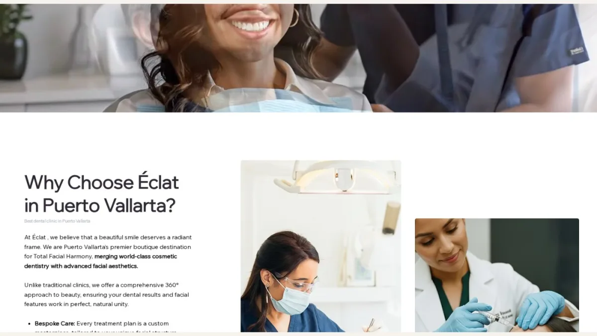 Éclat Smile — captura 4 del sitio web