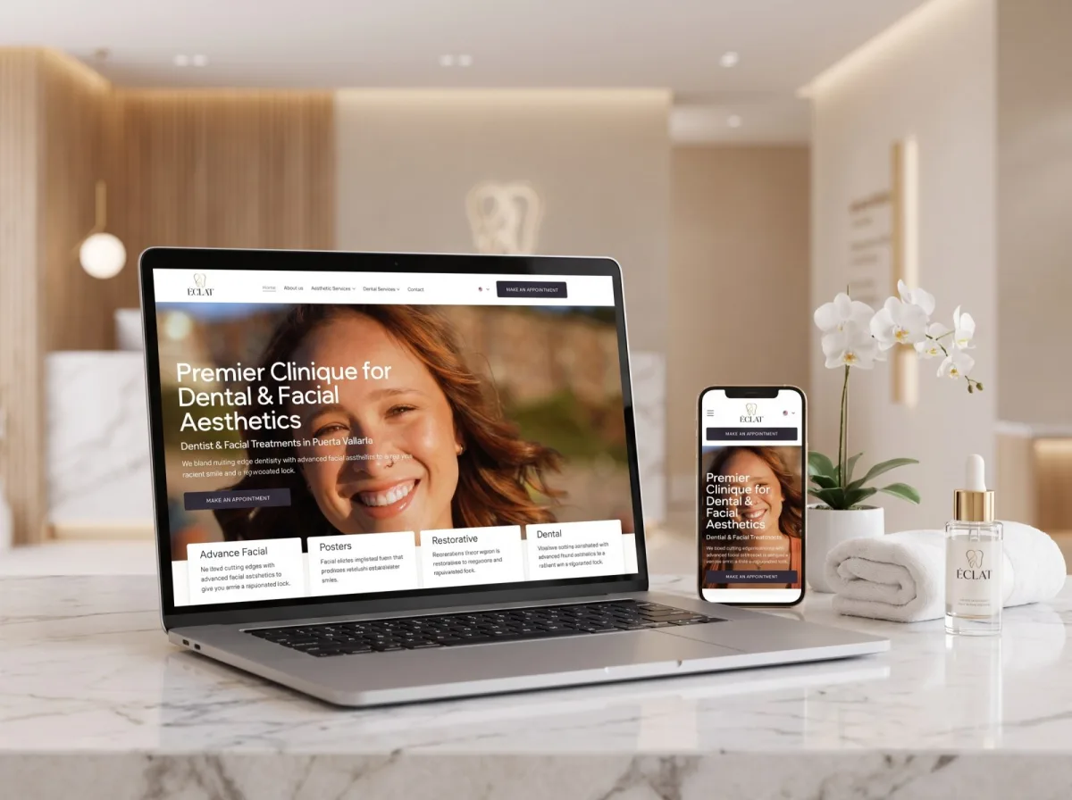Éclat Smile — sitio web diseñado por Mercaboom