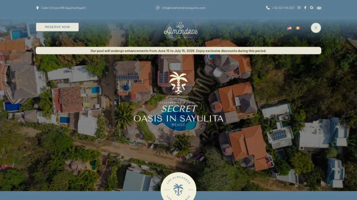 Los Almendros Sayulita — captura 1 del sitio web