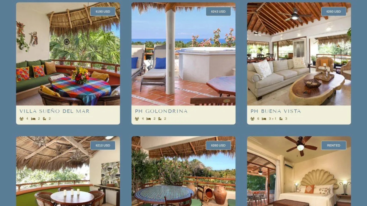 Los Almendros Sayulita — captura 2 del sitio web