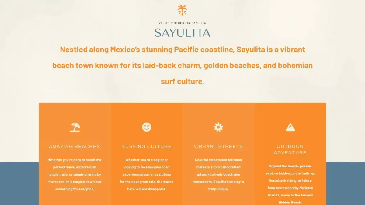 Los Almendros Sayulita — captura 5 del sitio web